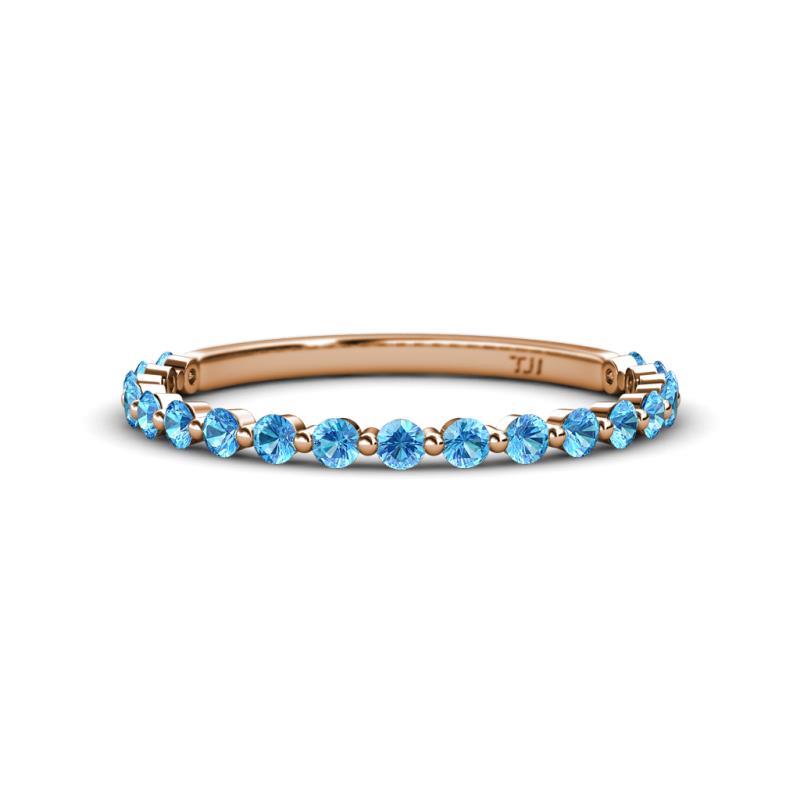 Valerie 2.00 mm Blue Topaz 3/4 Eternity Band 