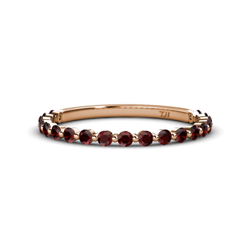 Valerie 2.00 mm Red Garnet 3/4 Eternity Band 
