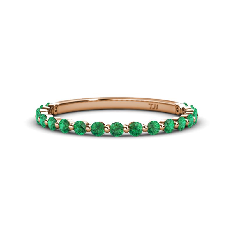 Valerie 2.00 mm Emerald 3/4 Eternity Band 