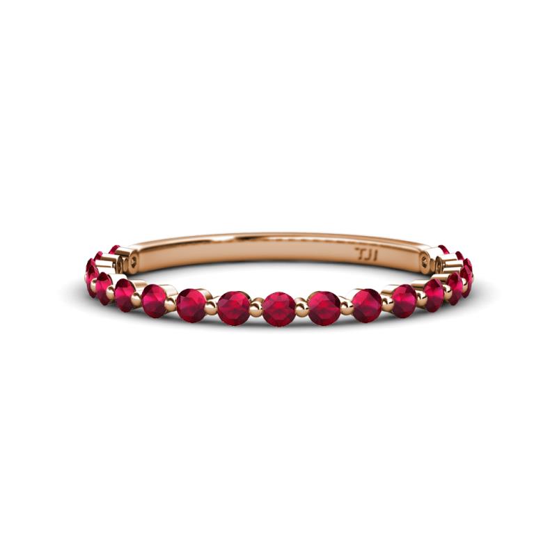 Valerie 2.00 mm Ruby 3/4 Eternity Band 