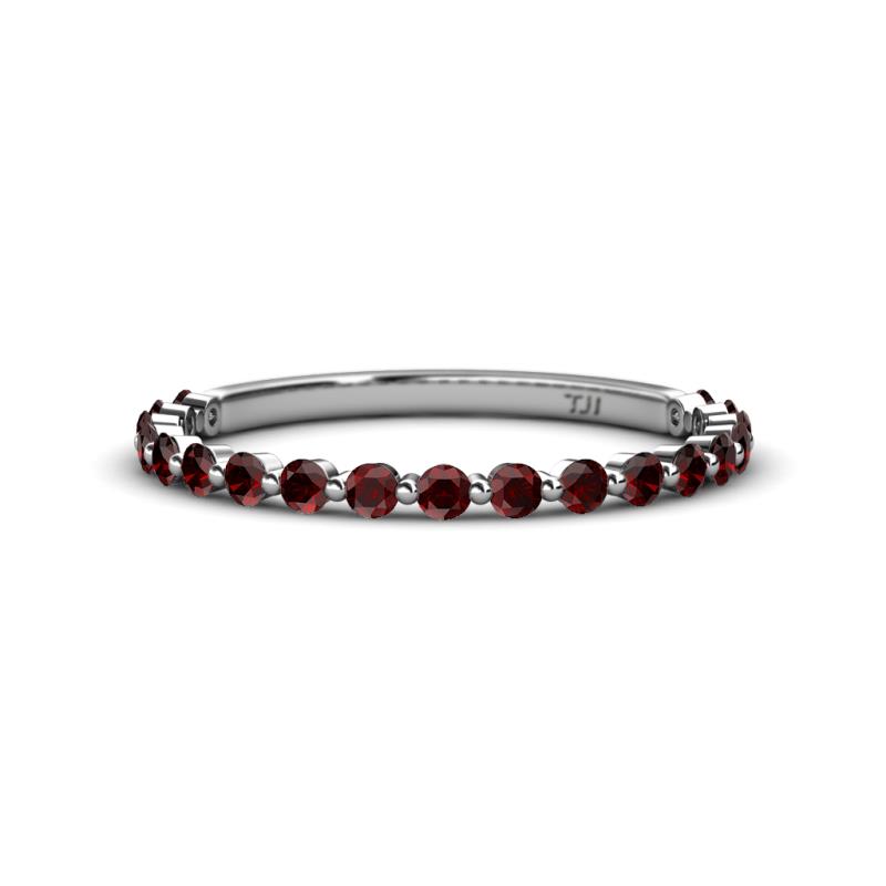 Valerie 2.00 mm Red Garnet 3/4 Eternity Band 