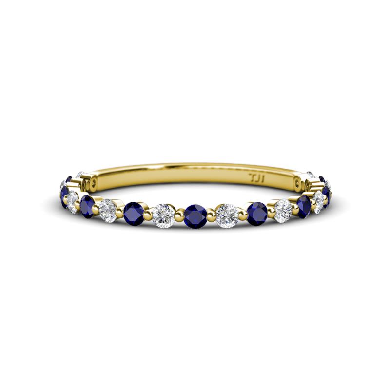 Valerie 2.00 mm Blue Sapphire and Diamond 3/4 Eternity Band 