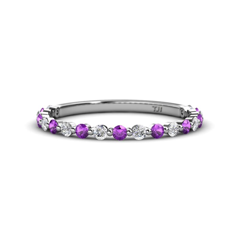 Valerie 2.00 mm Amethyst and Diamond 3/4 Eternity Band 