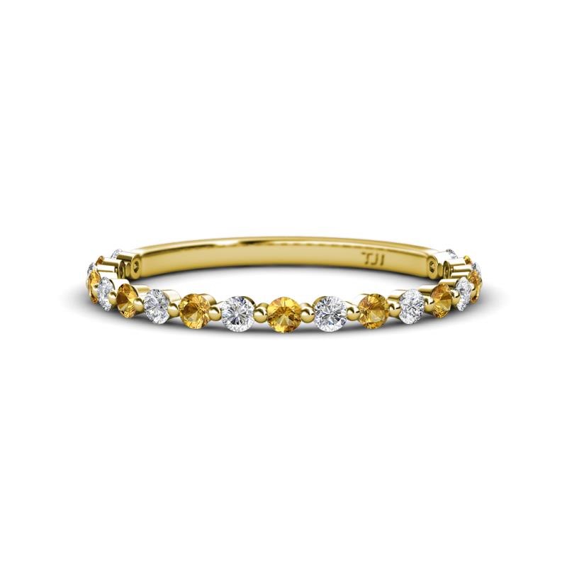 Valerie 2.00 mm Citrine and Diamond 3/4 Eternity Band 