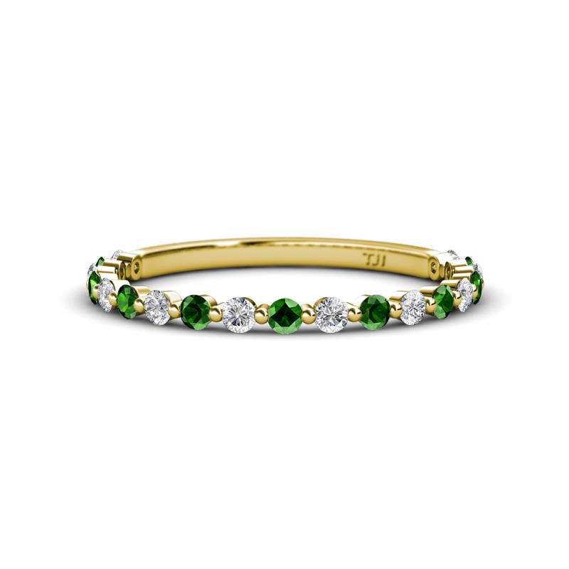 Valerie 2.00 mm Green Garnet and Diamond 3/4 Eternity Band 
