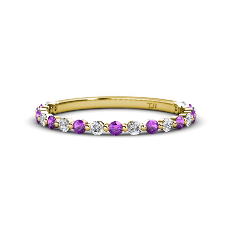 Valerie 2.00 mm Amethyst and Diamond 3/4 Eternity Band 