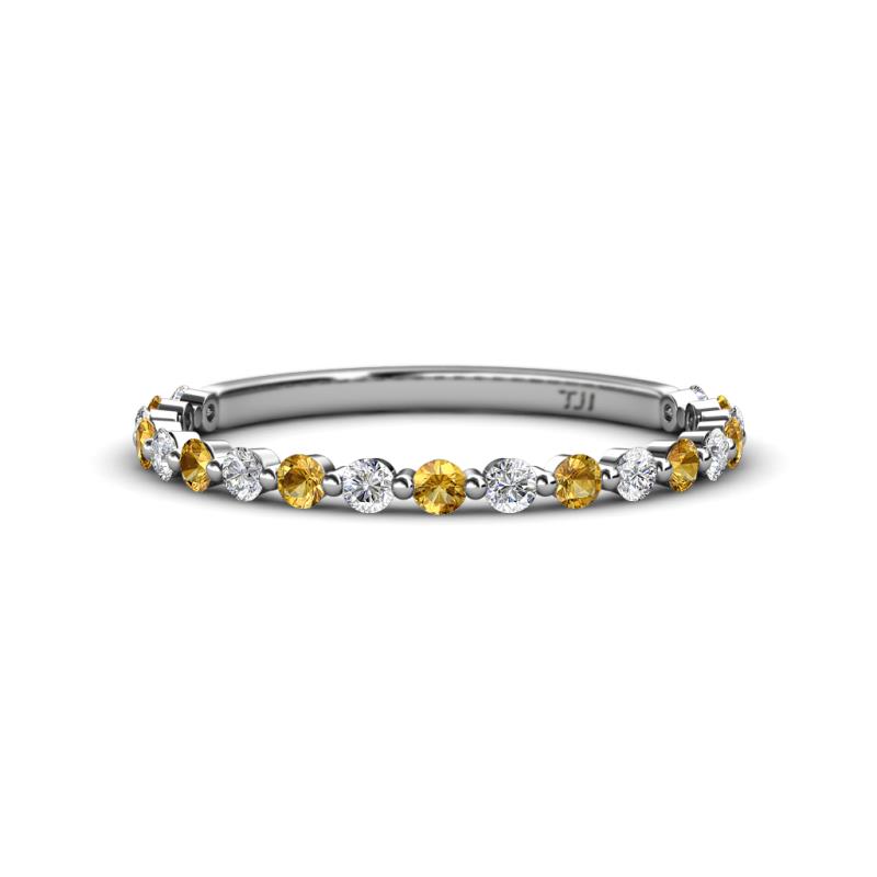 Valerie 2.00 mm Citrine and Diamond 3/4 Eternity Band 