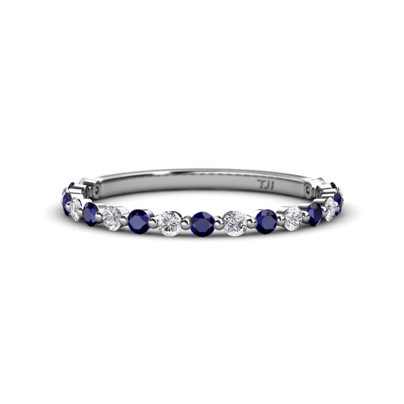 Valerie 2.00 mm Blue Sapphire and Diamond 3/4 Eternity Band 