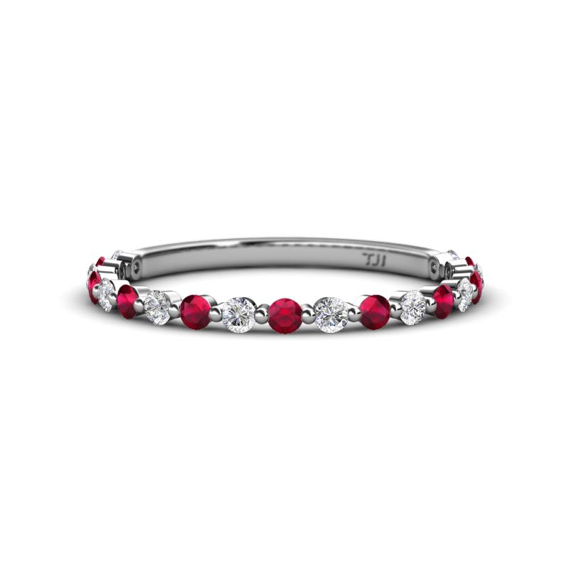 Valerie 2.00 mm Ruby and Diamond 3/4 Eternity Band 