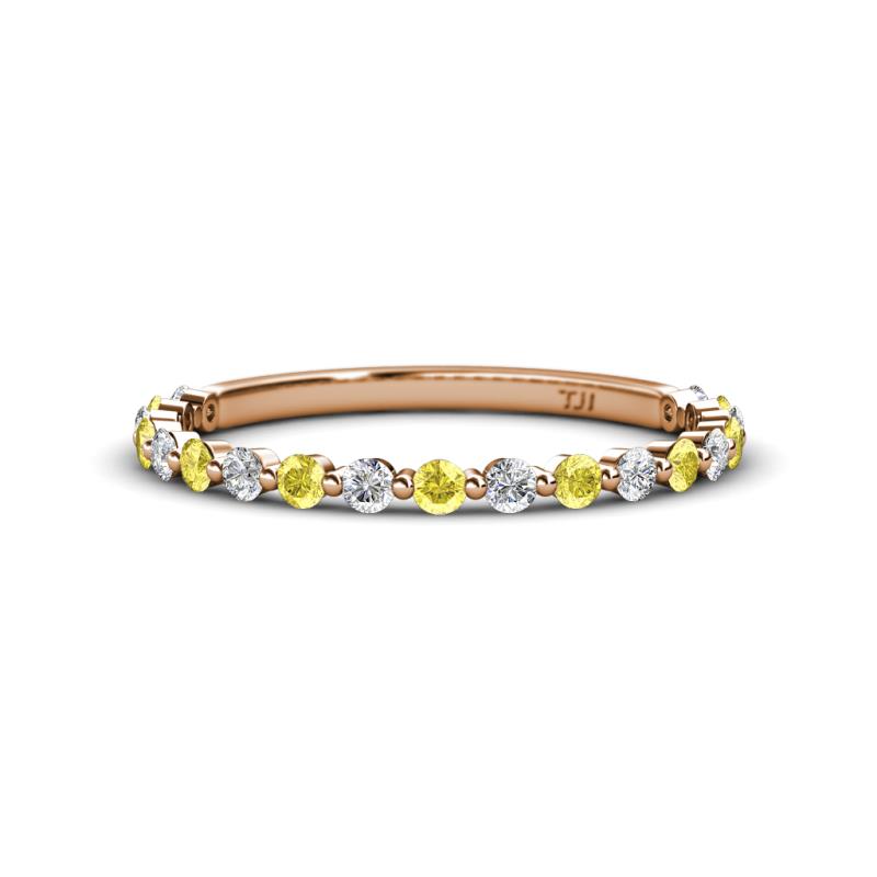 Valerie 2.00 mm Yellow Sapphire and Diamond 3/4 Eternity Band 