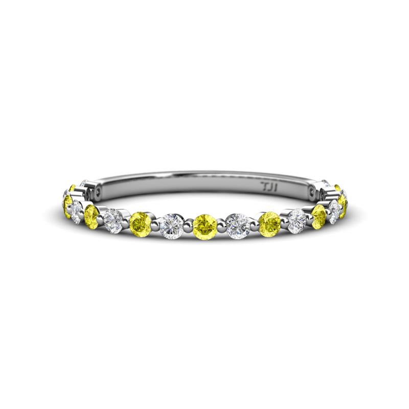 Valerie 2.00 mm Yellow Diamond and Lab Grown Diamond 3/4 Eternity Band 