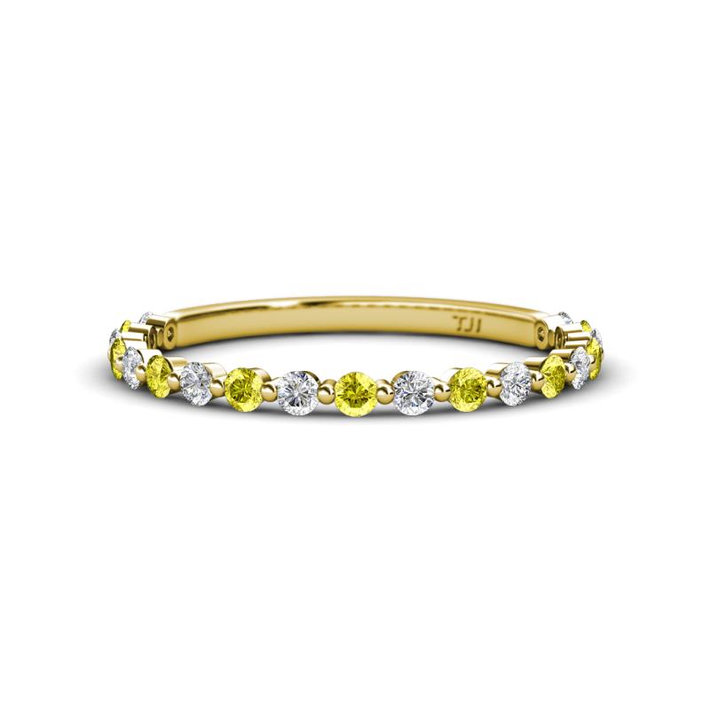 Valerie 2.00 mm Yellow Diamond and Lab Grown Diamond 3/4 Eternity Band 