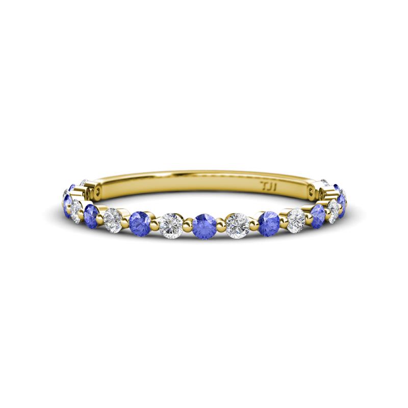 Valerie 2.00 mm Tanzanite and Lab Grown Diamond 3/4 Eternity Band 