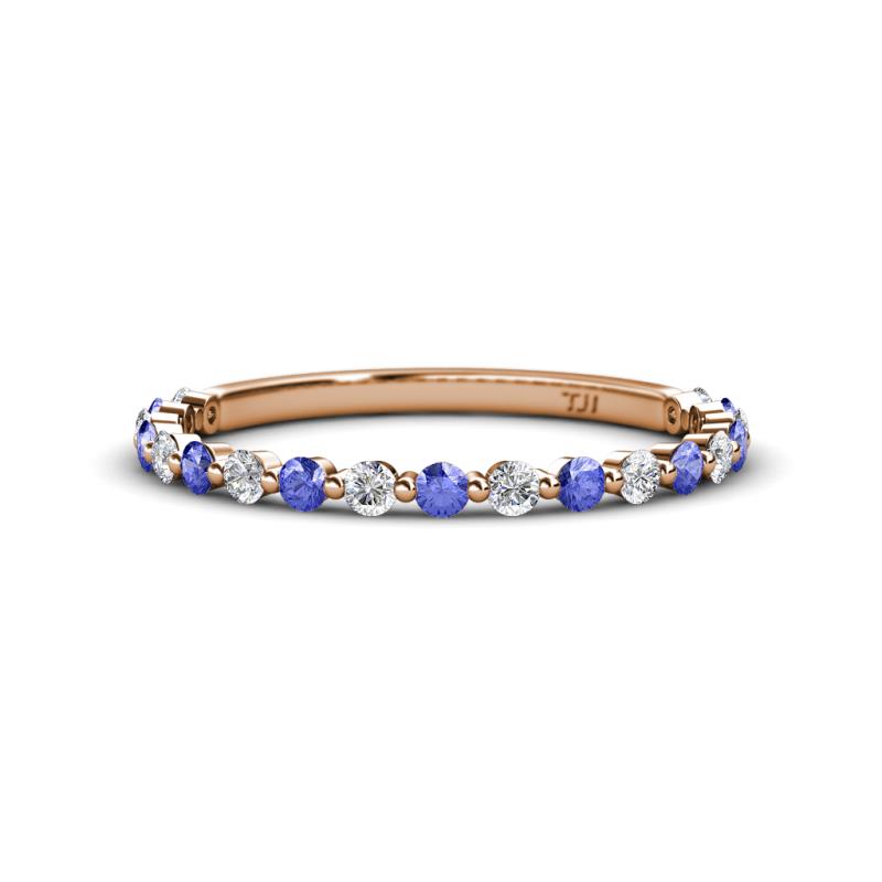 Valerie 2.00 mm Tanzanite and Lab Grown Diamond 3/4 Eternity Band 