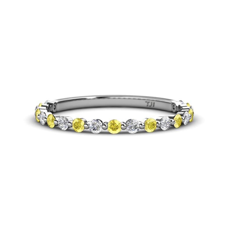 Valerie 2.00 mm Yellow Sapphire and Lab Grown Diamond 3/4 Eternity Band 