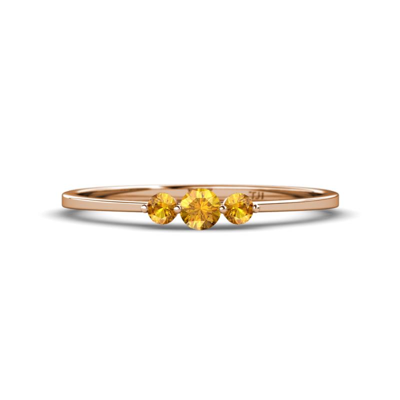Shirley 3.50 mm Round Citrine Three Stone Engagement Ring 