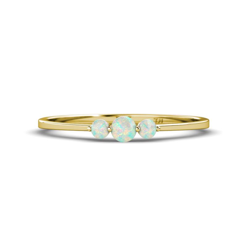 Shirley 3.50 mm Round Opal Three Stone Engagement Ring 