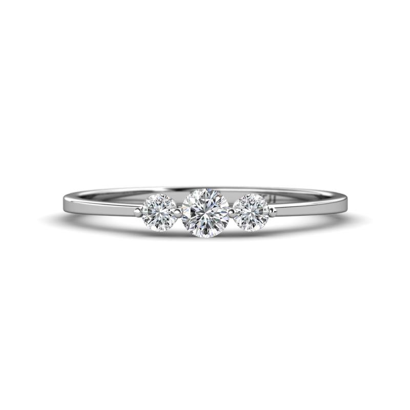Shirley 4.00 mm Round Diamond Three Stone Engagement Ring 