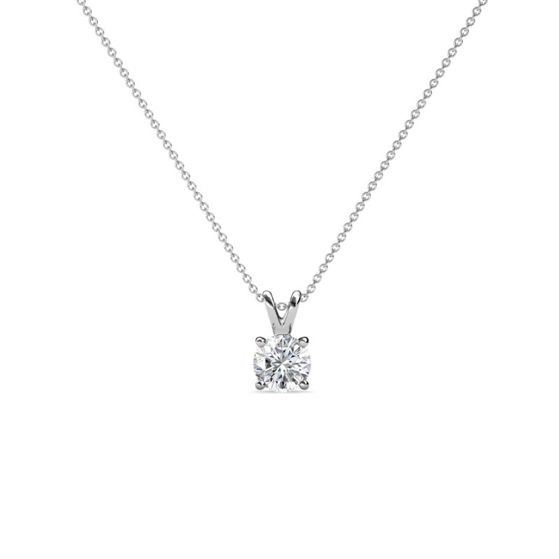 Jassiel 4.00 mm Round Forever Brilliant Moissanite Double Bail Solitaire Pendant Necklace 
