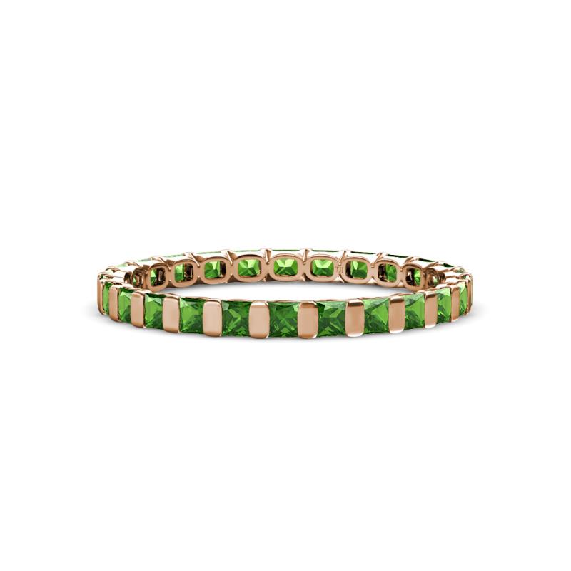 Clarissa 2.50 mm Princess Cut Green Garnet Eternity Band 