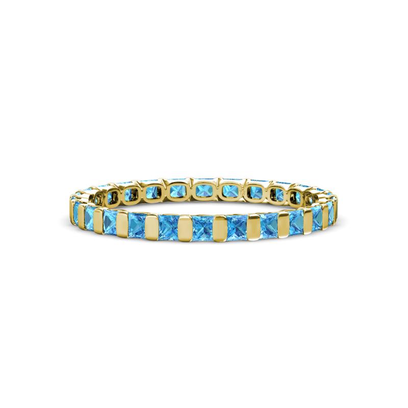 Clarissa 2.50 mm Princess Cut Blue Topaz Eternity Band 