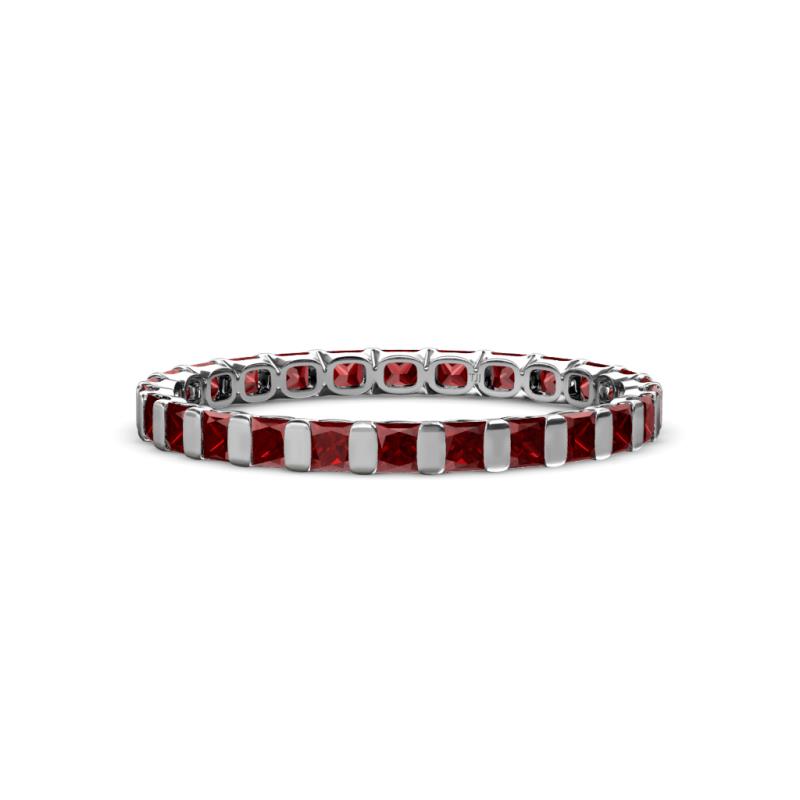 Clarissa 2.50 mm Princess Cut Red Garnet Eternity Band 
