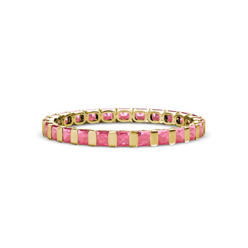 Clarissa 2.50 mm Princess Cut Pink Tourmaline Eternity Band 