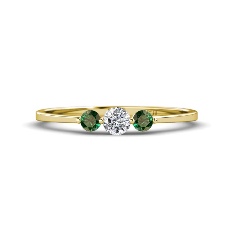 Shirley 4.00 mm Round Diamond and Created Alexandrite Three Stone Engagement Ring 