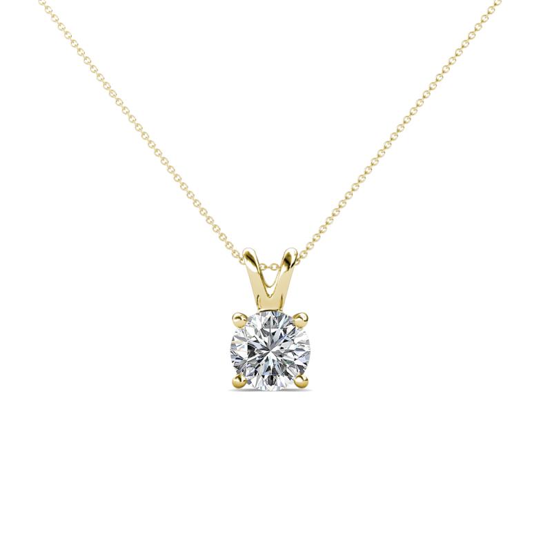Jassiel 5.00 mm Round Forever Brilliant Moissanite Double Bail Solitaire Pendant Necklace 