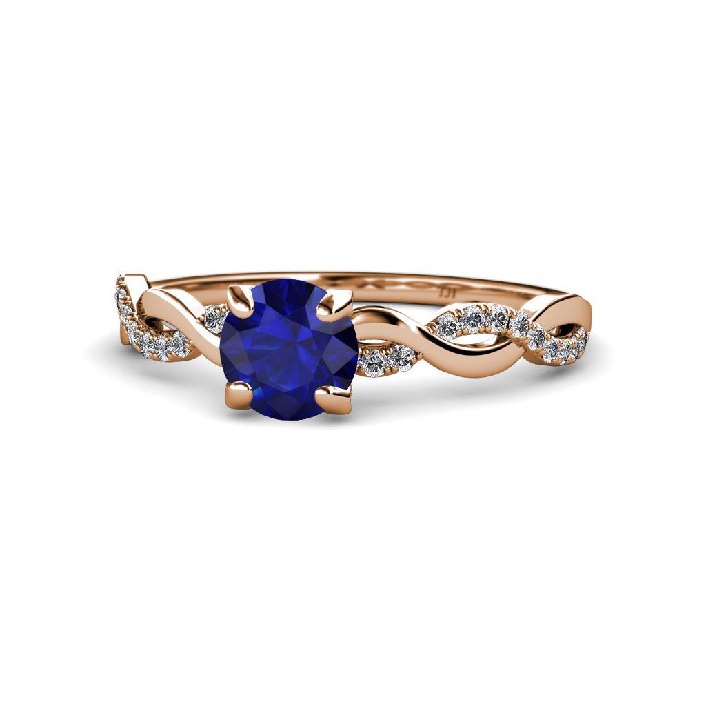 Mayra Desire Blue Sapphire and Diamond Engagement Ring 