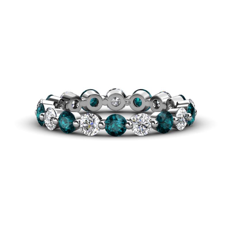 Valerie 3.50 mm London Blue Topaz and Diamond Eternity Band 