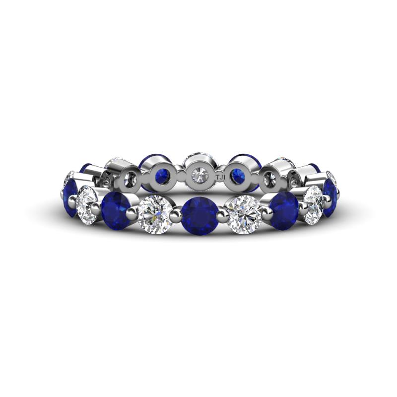 Valerie 3.50 mm Blue Sapphire and Diamond Eternity Band 