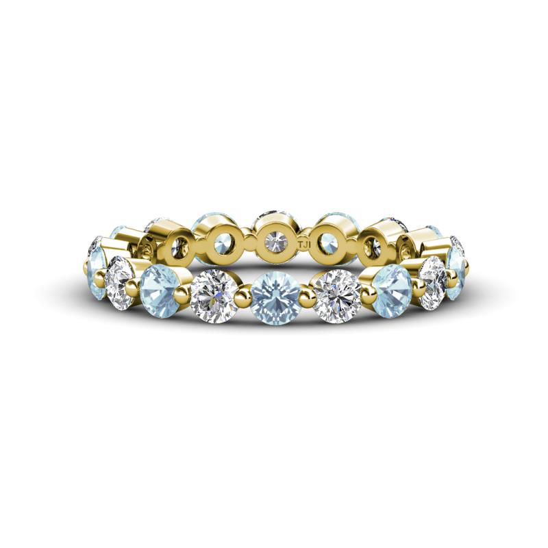 Valerie 3.50 mm Aquamarine and Lab Grown Diamond Eternity Band 