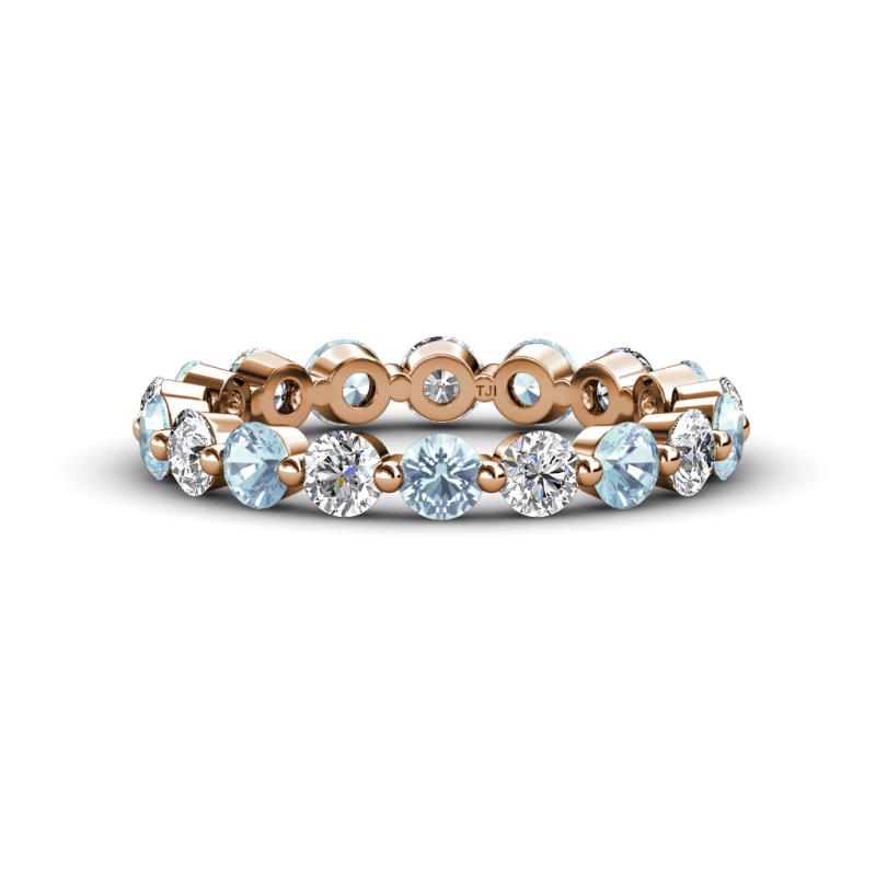 Valerie 3.50 mm Aquamarine and Lab Grown Diamond Eternity Band 