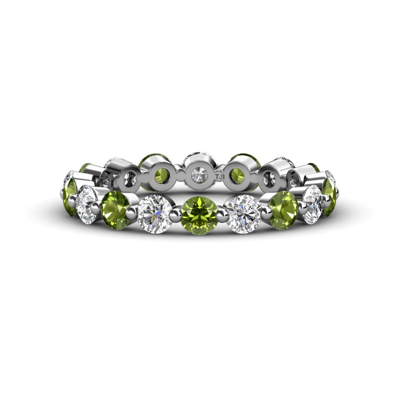 Valerie 3.50 mm Peridot and Lab Grown Diamond Eternity Band 