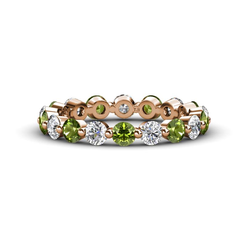 Valerie 3.50 mm Peridot and Lab Grown Diamond Eternity Band 
