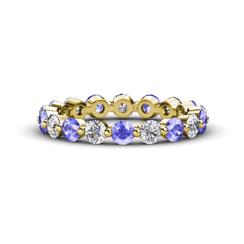 Valerie 3.50 mm Tanzanite and Forever Brilliant Moissanite Eternity Band 