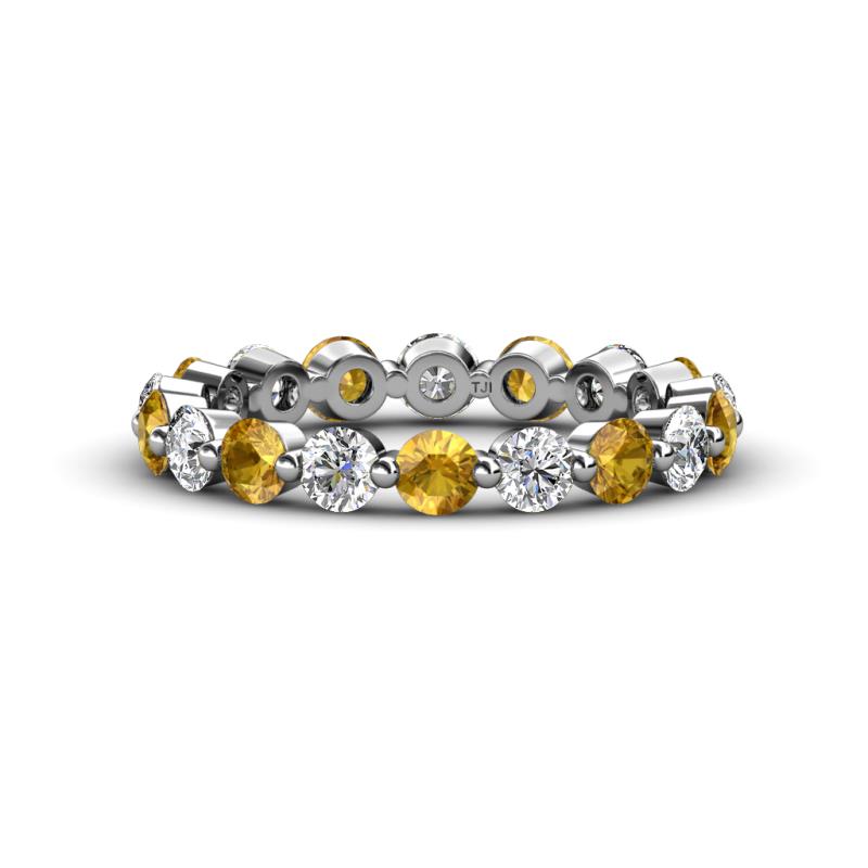 Valerie 3.50 mm Citrine and Forever Brilliant Moissanite Eternity Band 