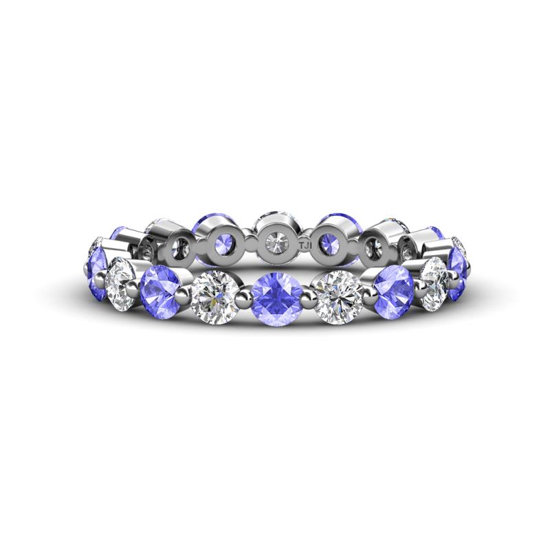 Valerie 3.50 mm Tanzanite and Forever One Moissanite Eternity Band 