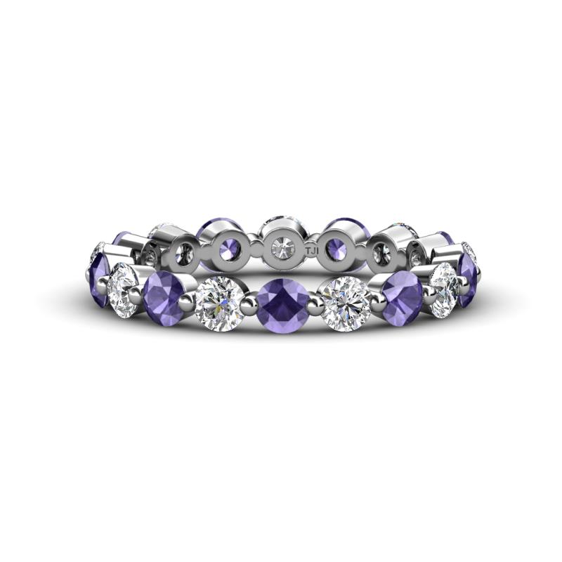 Valerie 3.50 mm Iolite and Forever One Moissanite Eternity Band 
