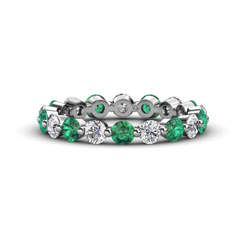 Valerie 3.50 mm Emerald and Forever One Moissanite Eternity Band 
