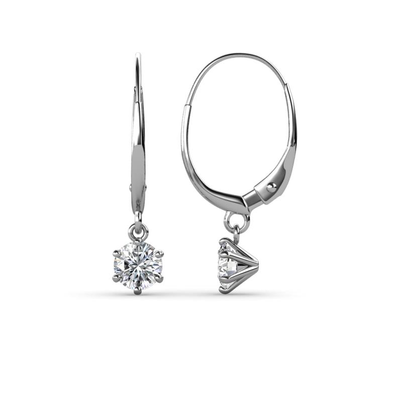 Calla Forever Brilliant Moissanite (4mm) Solitaire Dangling Earrings 