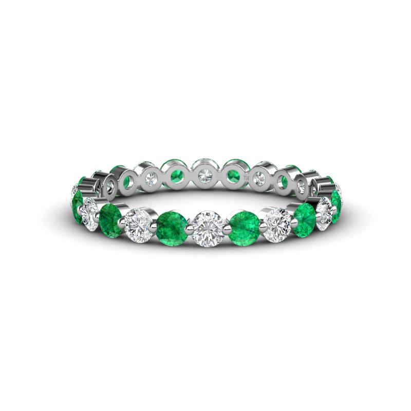Valerie 3.00 mm Emerald and Forever One Moissanite Eternity Band 