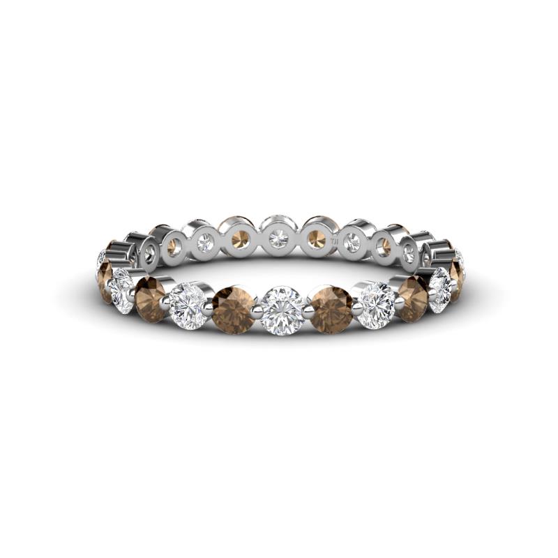 Valerie 3.00 mm Smoky Quartz and Forever One Moissanite Eternity Band 