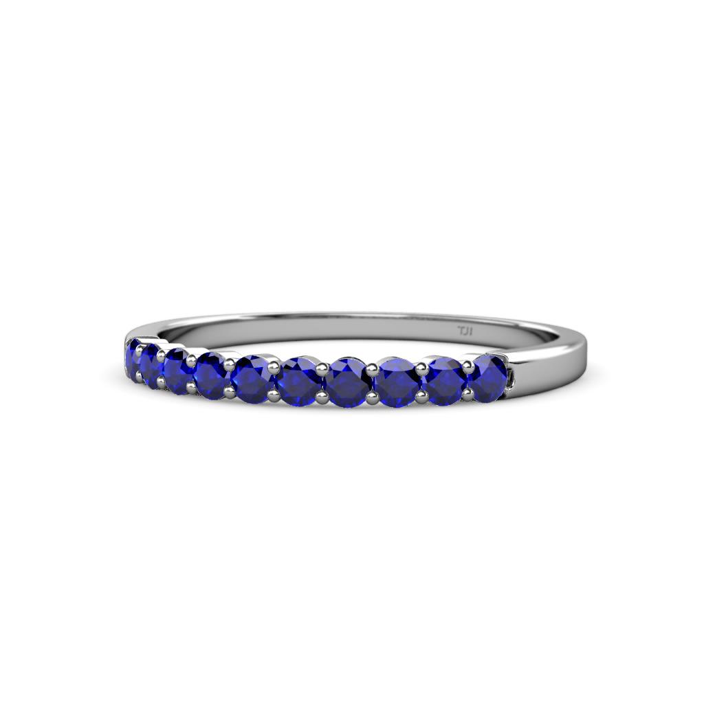 Clara 2.40 mm Blue Sapphire 10 Stone Wedding Band 