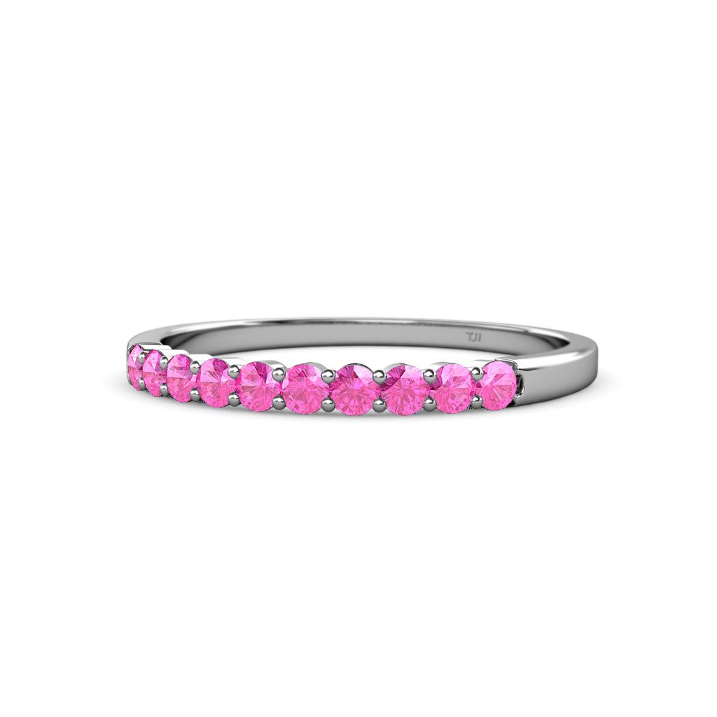 Clara 2.40 mm Pink Sapphire 10 Stone Wedding Band 