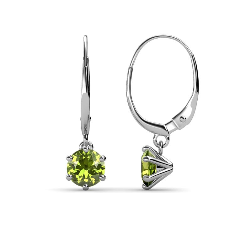 Calla Peridot (5mm) Solitaire Dangling Earrings 