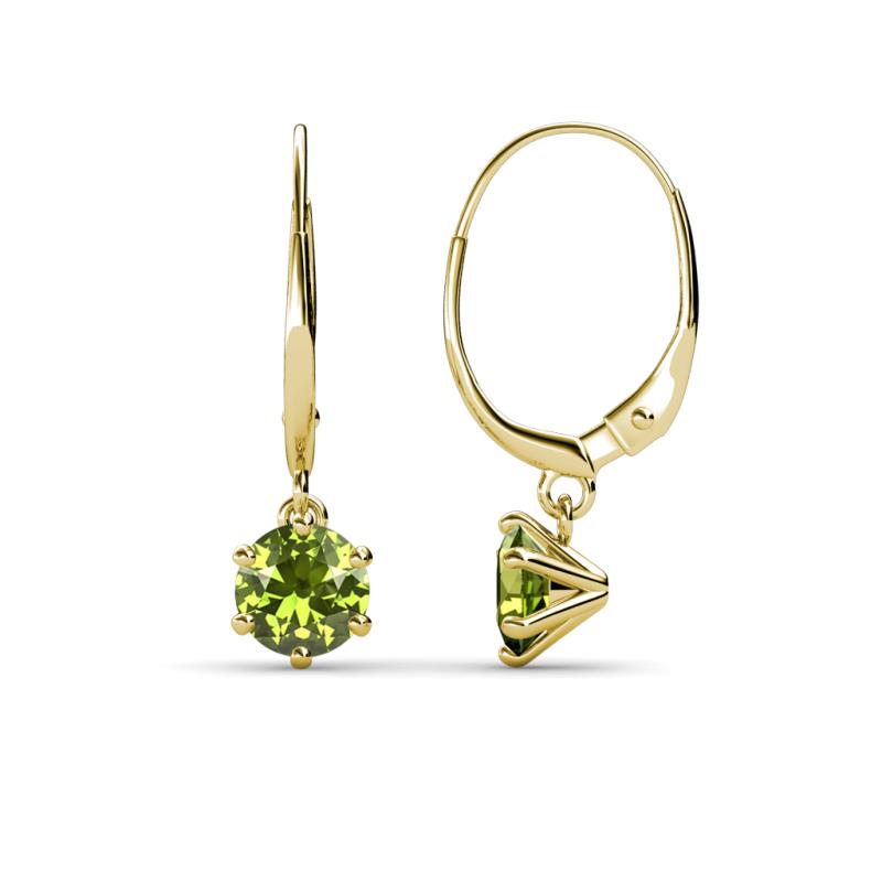 Calla Peridot (5mm) Solitaire Dangling Earrings 
