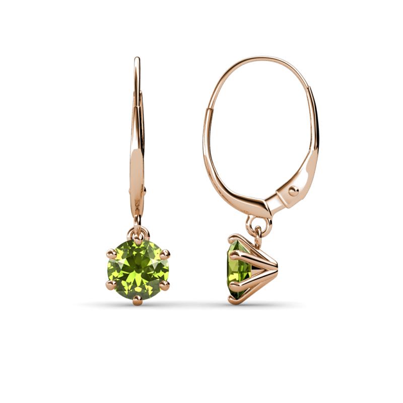 Calla Peridot (5mm) Solitaire Dangling Earrings 