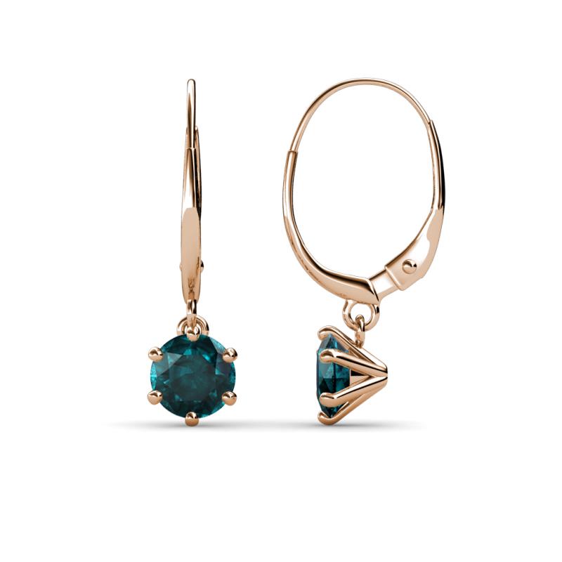Calla London Blue Topaz (5mm) Solitaire Dangling Earrings 